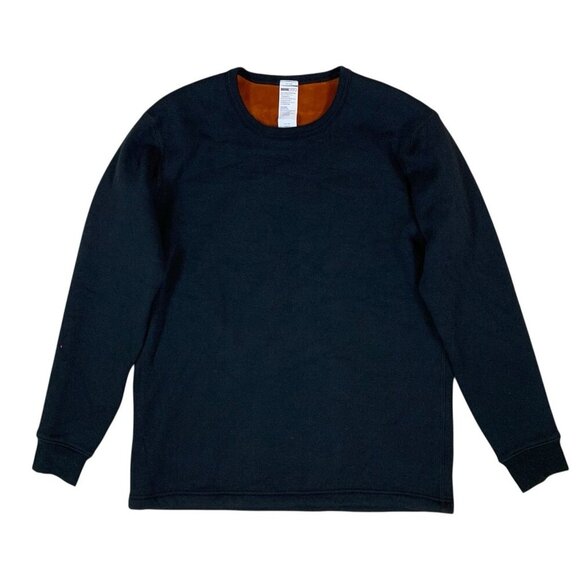 Lapasa Black Thermal Lined Sweatshirt Large Warm Fleece Crew Neck Pullover Men’s - Picture 1 of 3